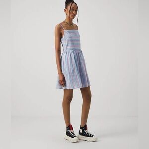 Gap Factory Striped Multicolor Square Neck Mini Dress